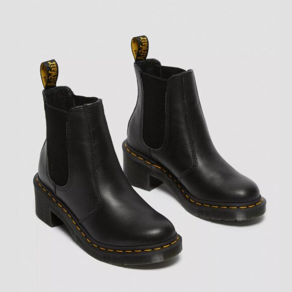 Dr. Martens Black Leather Cadence Heeled Chelsea Boots - Picture 2 of 7